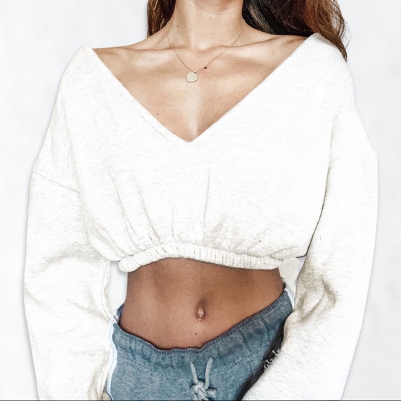 PrettyLittleThing Sweaters - PrettyLittleThing Cream Crop Off-Shoulder Sweater